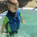 Ashton playing in the water